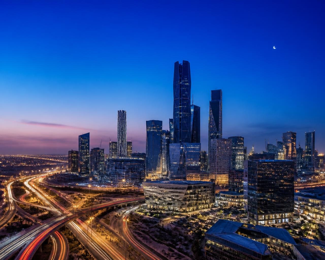 Saudi Arabia skyline at golden hour